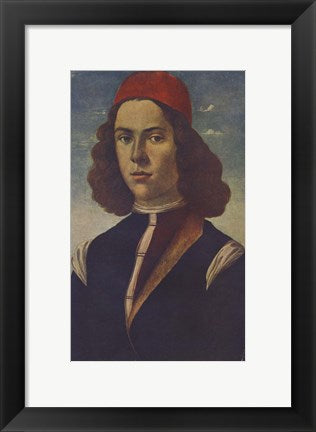 Framed Art Portrait of a Young Florentine Nobleman by Sandro Botticelli Wall Decor 18x24 Artwork