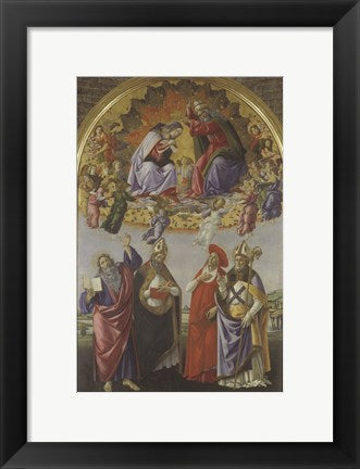 Framed Art Kronung Mariae by Sandro Botticelli Wall Decor 18x24 Artwork