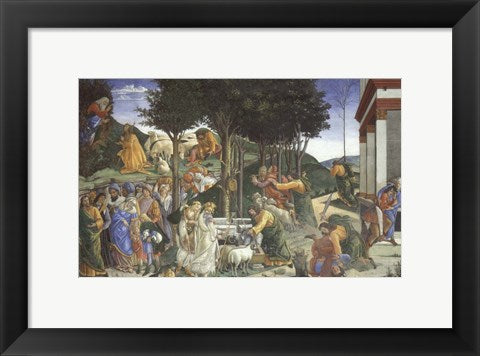 Framed Art Scenes from the Life of Moses by Sandro Botticelli Wall Decor 18x24 Artwork