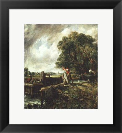 Framed Art Frame Art Barges Passing a Lock on the Stour by John Constable Wall Decor 18x24 Artwork