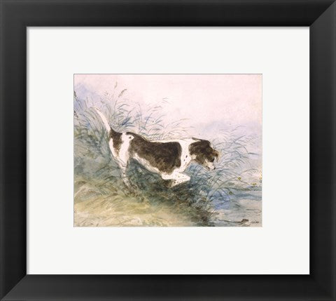 Framed Art Frame Art Dog Watching a Rat in the Water by John Constable Wall Decor 18x24 Artwork