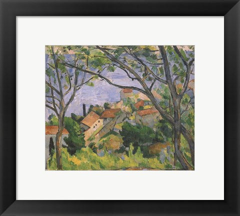 Framed Art View of L'Estaque Through the Trees by Paul Cezanne Wall Decor 18x24 Artwork