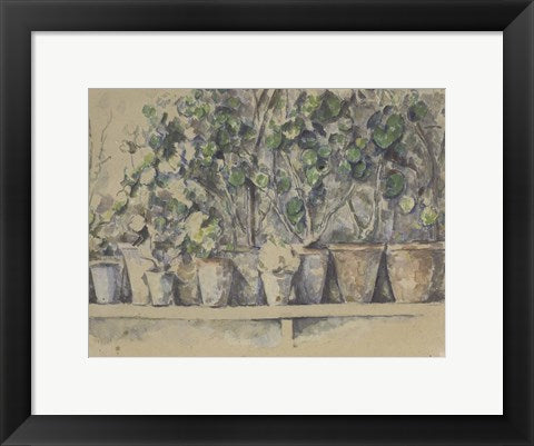 Framed Art Les Pots de Fleurs by Paul Cezanne Wall Decor 18x24 Artwork
