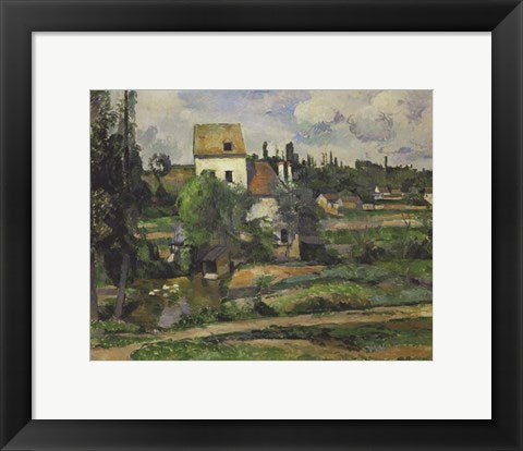 Framed Art Landscape in Auvers by Paul Cezanne Wall Decor 18x24 Artwork