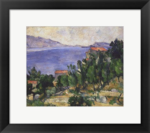 Framed Art View of Mount Mareseilleveyre and the Isle of Maire by Paul Cezanne Wall Decor 18x24 Artwork