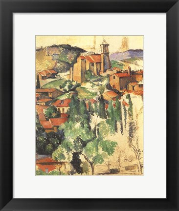 Framed Art Village of Gardanne, 1885 by Paul Cezanne Wall Decor 18x24 Artwork