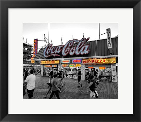 Framed Art Frame Art Coca Cola Sign - Boardwalk, Wildwood NJ by Rich Sbarro Wall Decor 18x24 Artwork