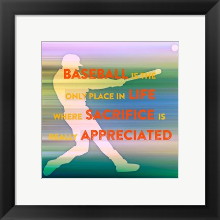 Framed Art Frame Art Baseball Is The Only Place by Sports Mania Wall Decor 18x24 Artwork