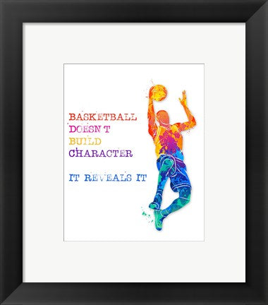 Framed Art Basketball 1 by Sports Mania Wall Decor 18x24 Artwork