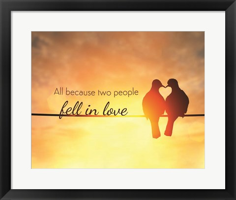 Framed Art Two Fell in Love Wall Decor 18x24 Artwork