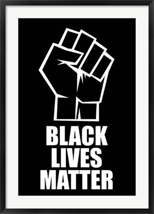 Framed Black Lives Matter (Black/Fist) 36 x 24