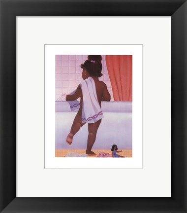 Framed Art Bubble Bath Girl by Stanley Morgan | 10 x 8