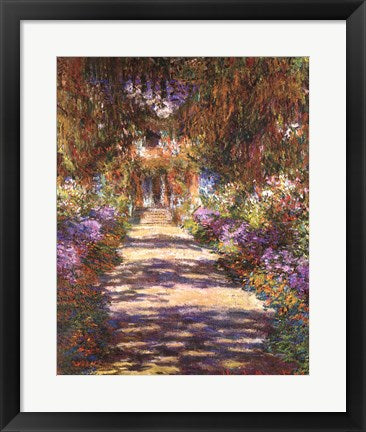Framed Art Jardin a Giverny by Claude Monet Wall Decor 18x24 Artwork