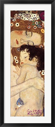 Framed Art Three Ages of Woman - Mother and Child, c.1905 (detail panel) by Gustav Klimt Wall Decor 18x24 Artwork