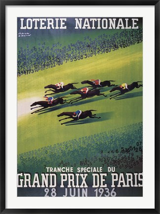 Framed Art Loterie Nationale by Paul Colin Wall Decor 18x24 Artwork