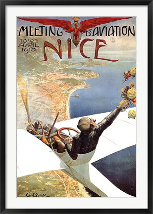 Framed Art Meeting d'Aviation Nice Wall Decor 18x24 Artwork