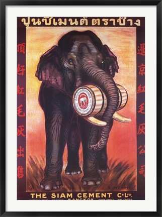 Framed Art Siam Cement Company by R. Wening Wall Decor 18x24 Artwork