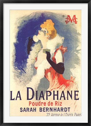 Framed Art Diaphane by Jules Cheret Wall Decor 18x24 Artwork