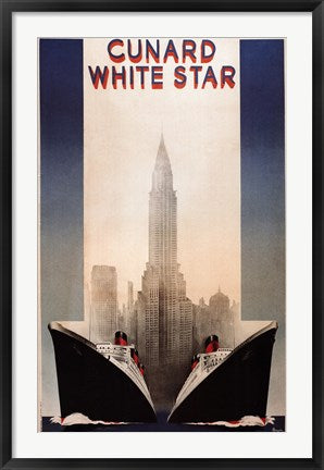 Framed Art Cunard by A. Roquin Framed Art for your Home Wall Decor 18x24 Artwork