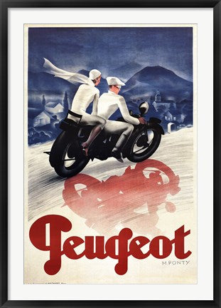 Framed Art Peugeot by M. Ponty Wall Decor 18x24 Artwork