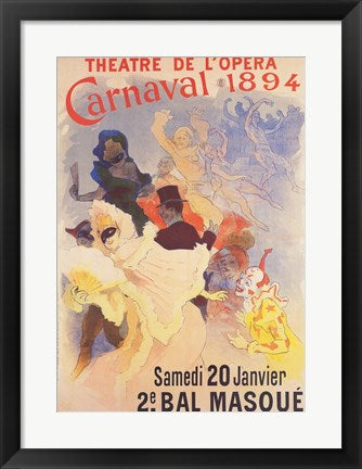 Framed Art Theatre de l'Opera by Jules Cheret Wall Decor 18x24 Artwork