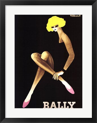 Framed Art Bally by Bernard Villemot Wall Decor 18x24 Artwork