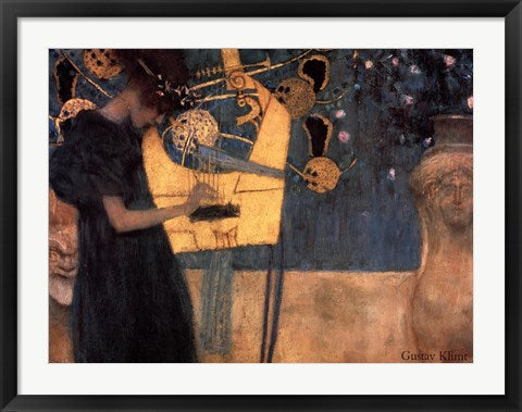 Framed Art Music, c.1895 by Gustav Klimt Wall Decor 18x24 Artwork