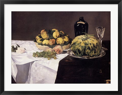 Framed Art Still Life with Melons and Peaches by Edouard Manet Wall Decor 18x24 Artwork
