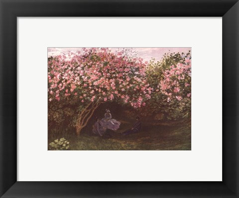 Framed Art Resting under the Lilacs by Claude Monet Wall Decor 18x24 Artwork
