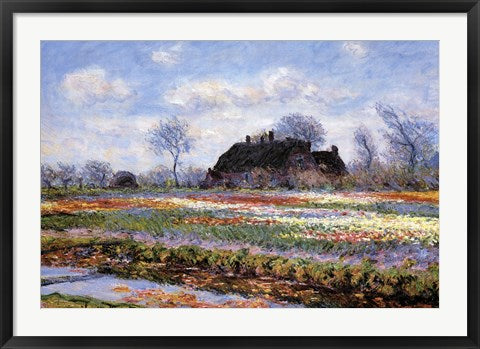 Framed Art Tulip Fields at Sassenheim by Claude Monet Wall Decor 18x24 Artwork