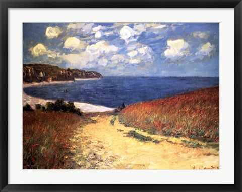 Framed Art Meadow Rd. to Pourville by Claude Monet Wall Decor 18x24 Artwork