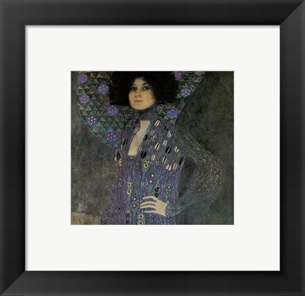 Framed Art Portrait of Emilie Floege, c.1902 (detail) by Gustav Klimt Wall Decor 18x24 Artwork