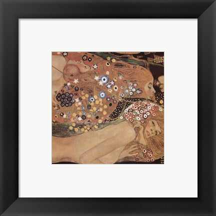 Framed Art Frame Art Water Serpents II, c.1907 ( Detail) by Gustav Klimt Wall Decor 18x24 Artwork