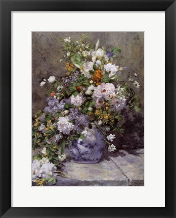 Framed Art GRANDE VASO DI FIORI by Pierre-Auguste Renoir Wall Decor 18x24 Artwork