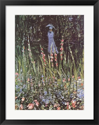 Framed Art Madame Monet in Her Garden at Giverny by Claude Monet Wall Decor 18x24 Artwork