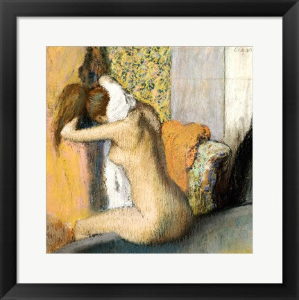 Framed Art Frame Art After the Bath, Woman Drying her Neck by Edgar Degas Wall Decor 18x24 Artwork