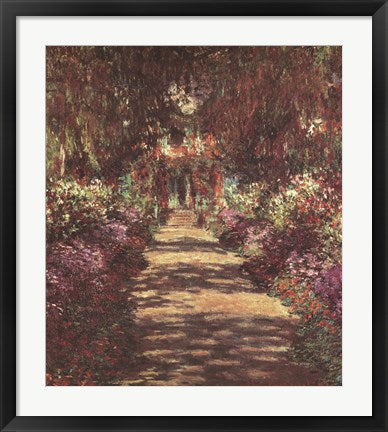 Framed Art Frame Art A Pathway in Monet's Garden at Giverny, c.1902 by Claude Monet Wall Decor 18x24 Artwork