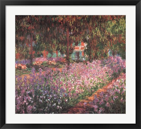 Framed Art The Artist's Garden at Giverny, c.1900 (detail) by Claude Monet Wall Decor 18x24 Artwork