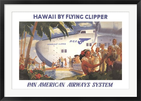 Framed Honolulu Clipper 24 x 36