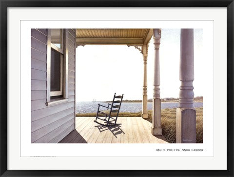 Framed Snug Harbor by Daniel Pollera | 24 x 34