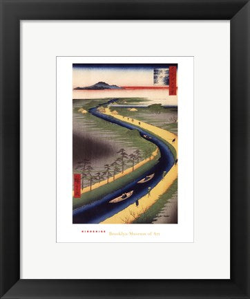 Framed Art Towboats Along Yotsugi-Dori Canal (mini) by Utagawa Hiroshige