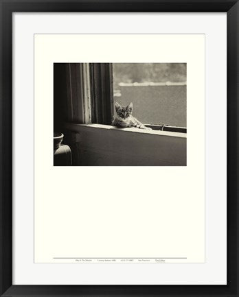 Framed Art Kitty in the Window by Jim Holmes | 24 x 18