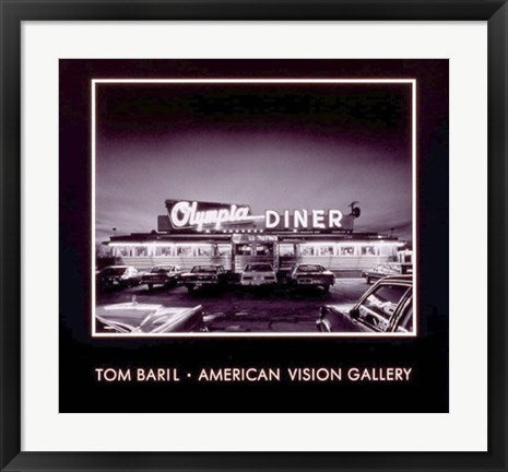 Framed Olympia Diner, Newington, Connecticut by Tom Baril | 23 x 24