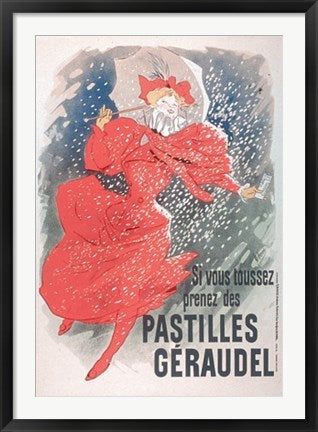 Framed Pastilles Geraudel by Jules Cheret | 36 1/2 x 25