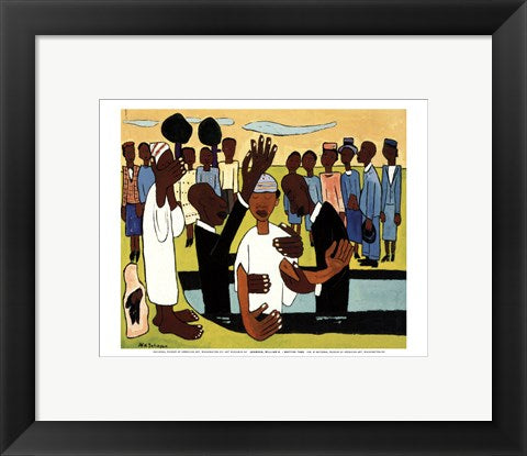 Framed Art I Baptize Thee (mini) by William H. Johnson | 9 1/2 x 12