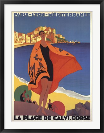 Framed Mediterranee by Roger Broders | 33 1/2 x 25