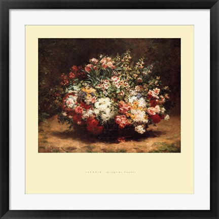 Framed Springtime Bouquet by Georges Jeannin | 24 x 24