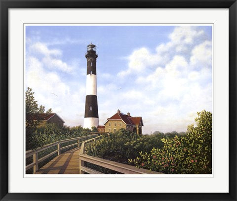 Framed Art West Channel Lighthouse by Daniel Pollera | 23 7/8 x 29 5/8
