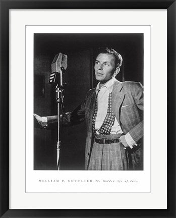 Framed Frank Sinatra (with microphone) by William Gottlieb