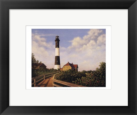 Framed Art West Channel Lighthouse (mini) by Daniel Pollera | 9 x 11 7/8 Art P...